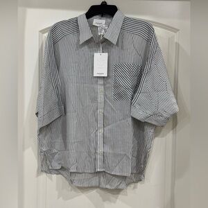 ANDREE BY UNIT Women’s Black and White Striped Shirt